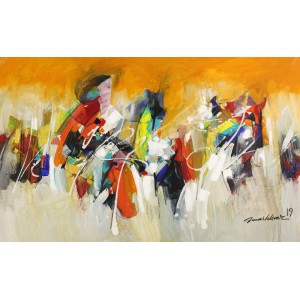 Mashkoor Raza, 30 x 48 Inch, Oil on Canvas, Abstract Painting, AC-MR-282